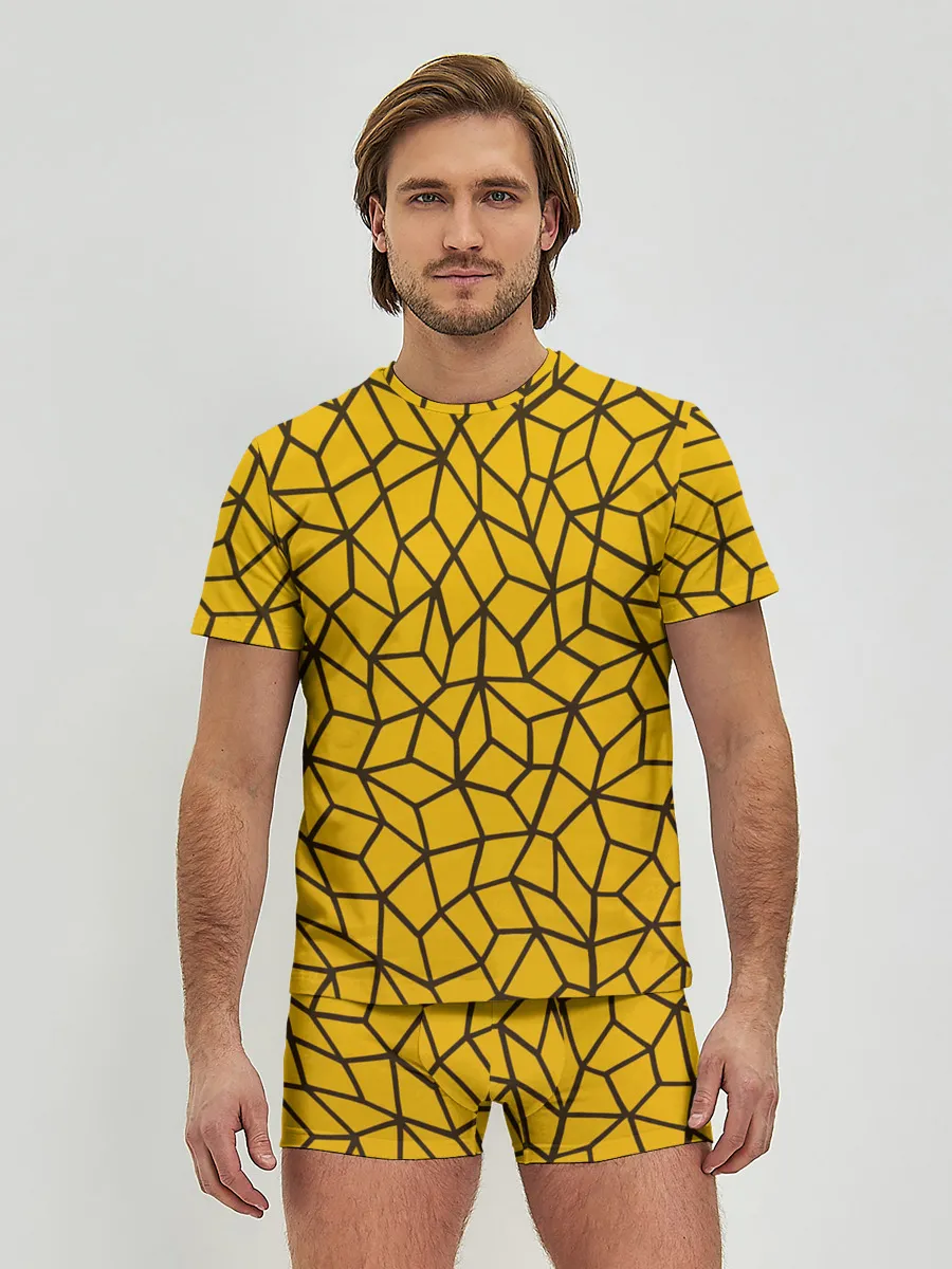 Мужские трусы с футболкой / Геометрическая текстура