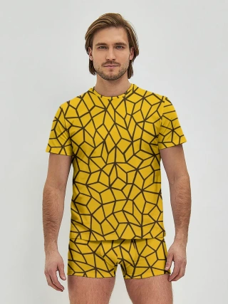 Мужские трусы с футболкой / Геометрическая текстура