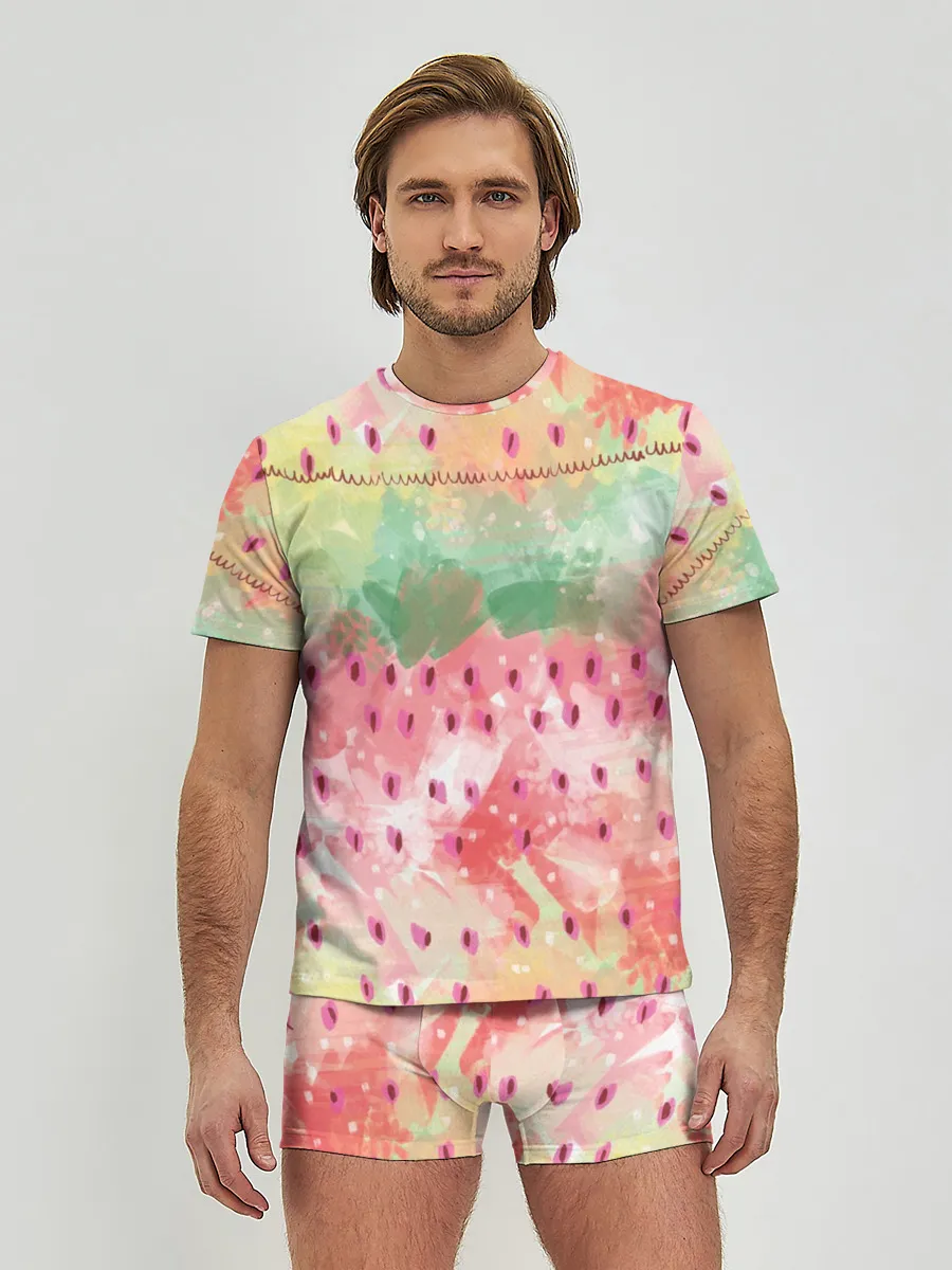 Мужские трусы с футболкой / Бархатный арбуз