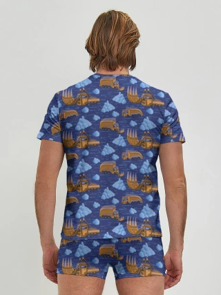 Мужские трусы с футболкой / Весна, но все еще снежная.