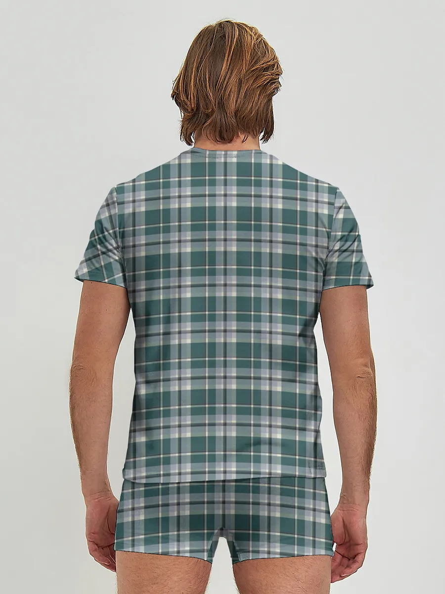 Мужские трусы с футболкой / Узор в клетку