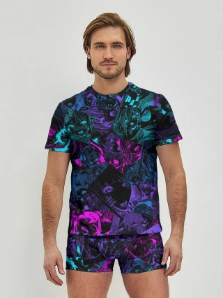 Мужские трусы с футболкой / Neon Ahegao