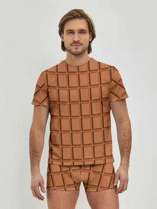 Мужские трусы с футболкой / Шоколад