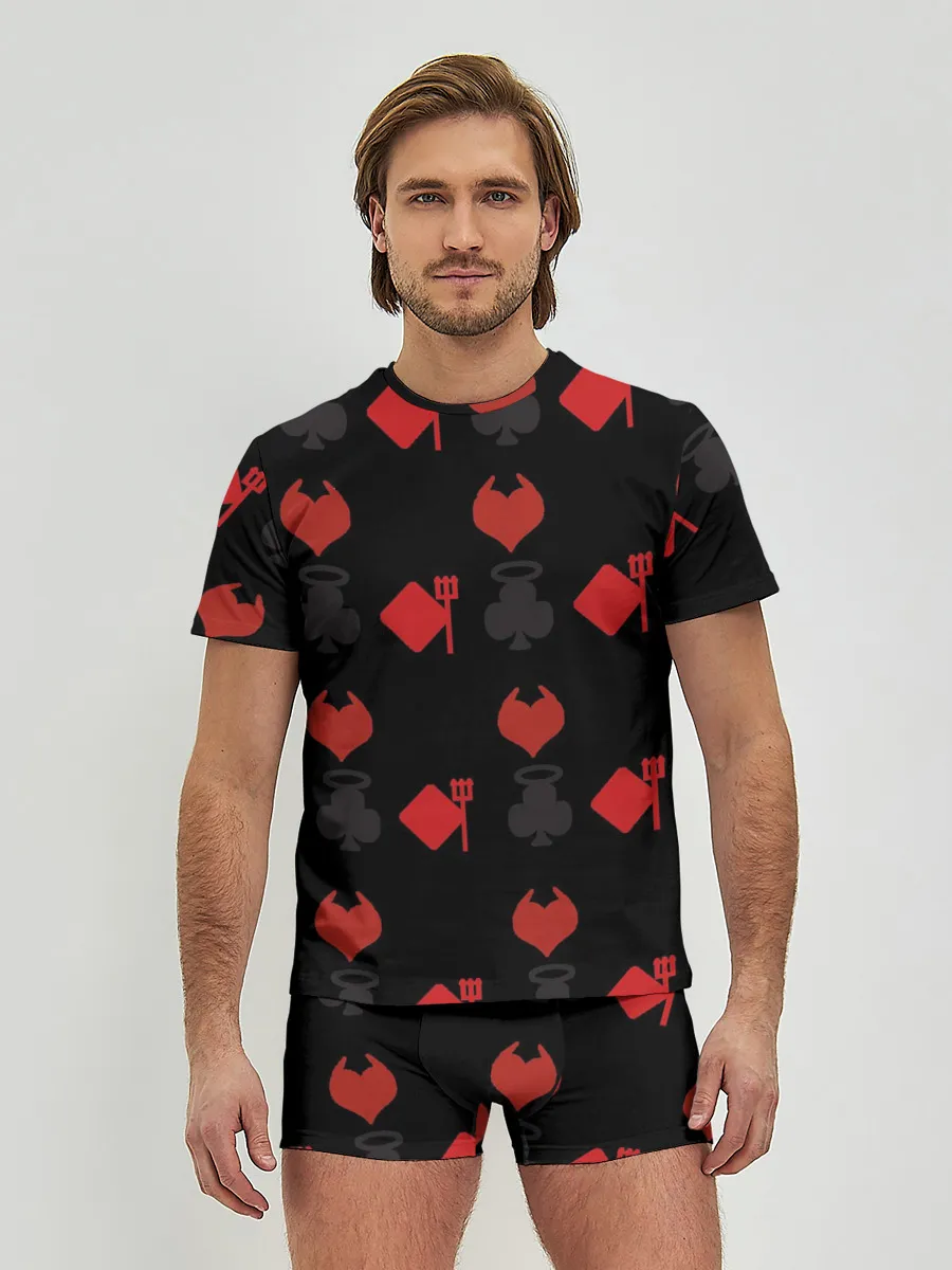 Мужские трусы с футболкой / Карточные масти