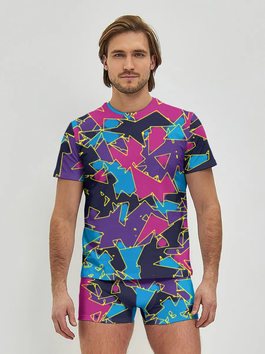 Мужские трусы с футболкой / Геометрическая абстракция