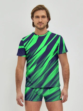 Мужские трусы с футболкой / Абстрактный дизайн ,,Зелень