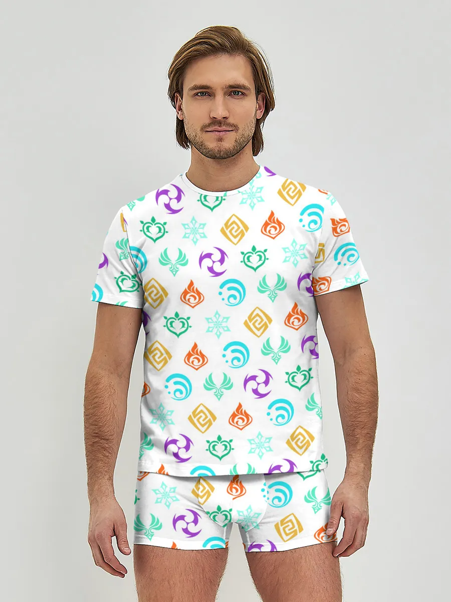 Мужские трусы с футболкой / GENSHIN IMPACT ЭМБЛЕМЫ