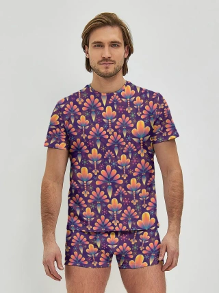 Мужские трусы с футболкой / Абстрактные узоры