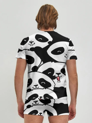 Мужские трусы с футболкой / панды