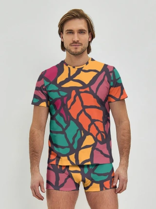 Мужские трусы с футболкой / Листья