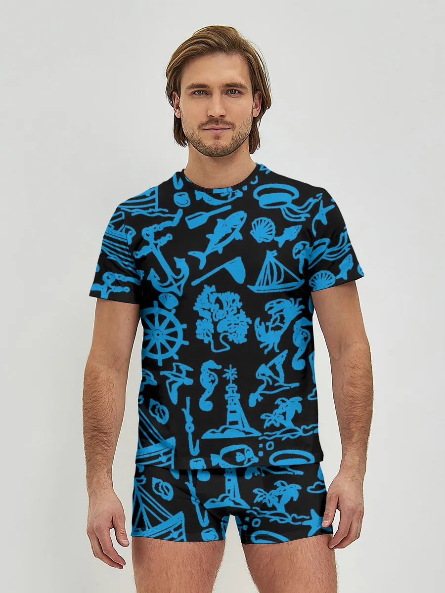 Мужские трусы с футболкой / Морская тема