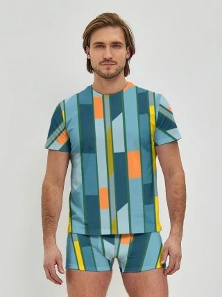 Мужские трусы с футболкой / Абстракция в стиле модерн