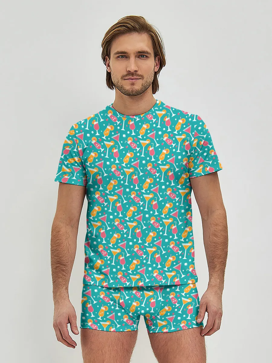 Мужские трусы с футболкой / Летняя текстура