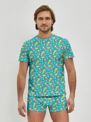 Мужские трусы с футболкой / Летняя текстура