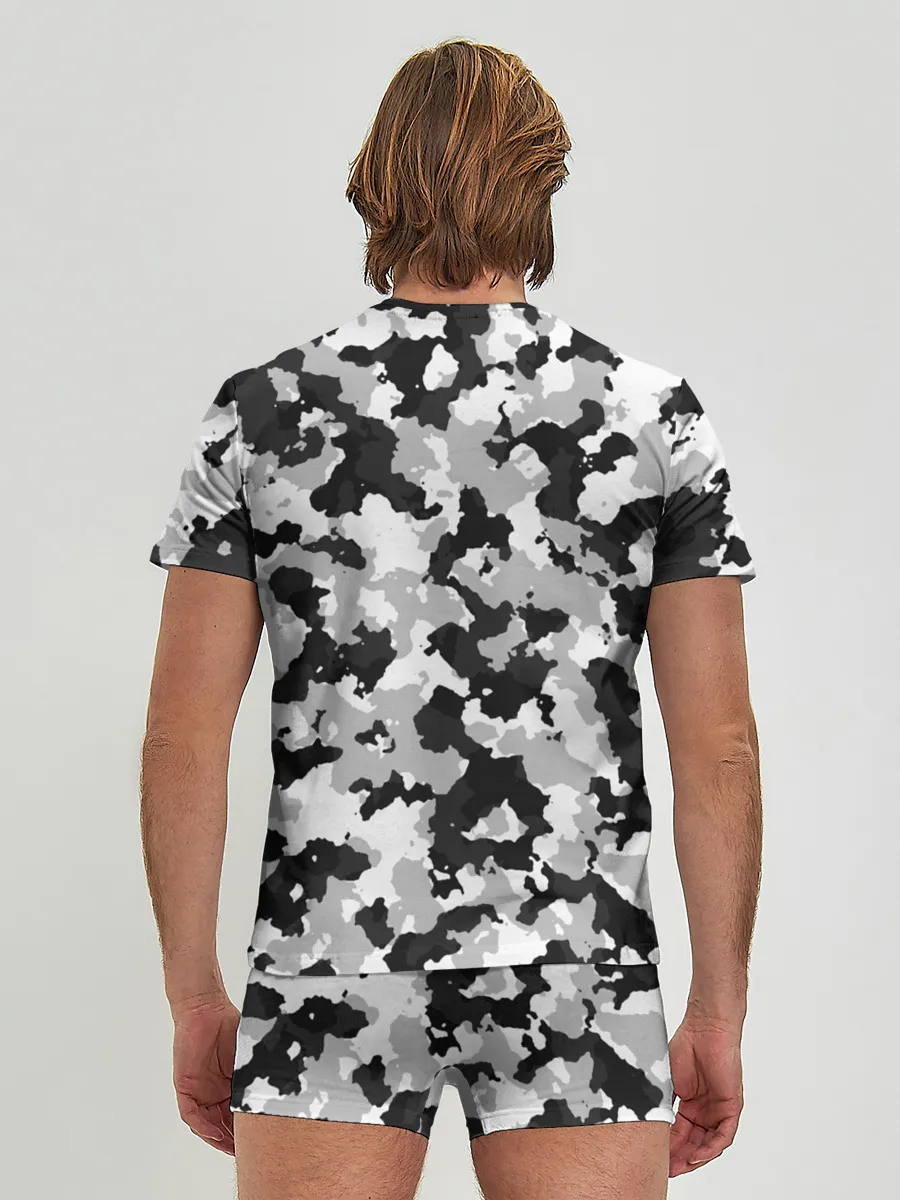 Мужские трусы с футболкой / Холодный камуфляж