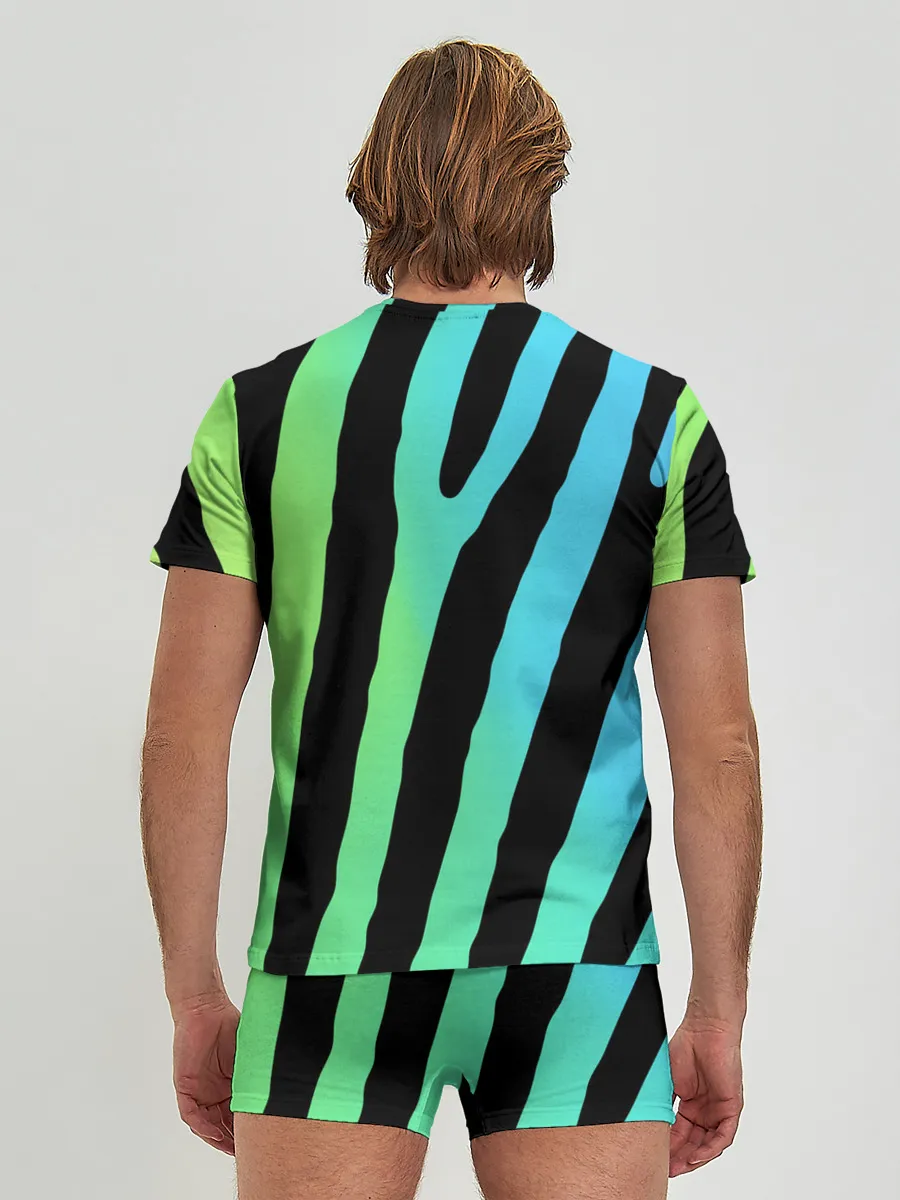 Мужские трусы с футболкой / Радужная зебра