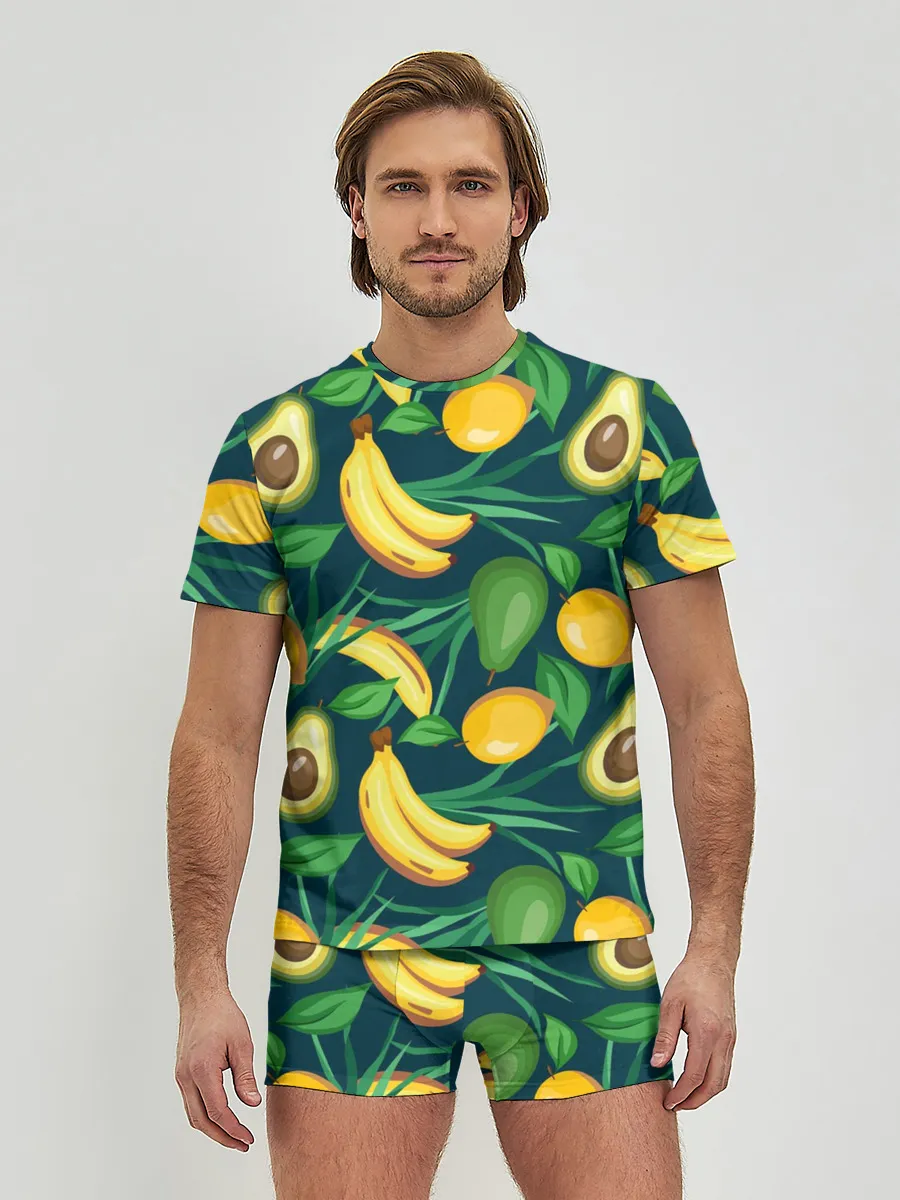 Мужские трусы с футболкой / Фрукты