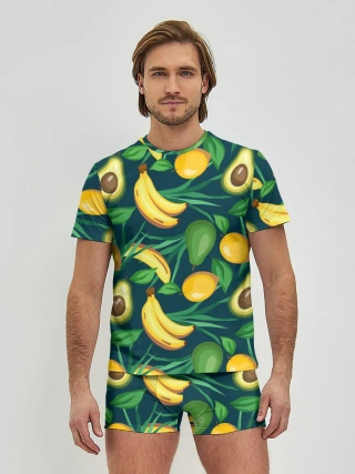 Мужские трусы с футболкой / Фрукты