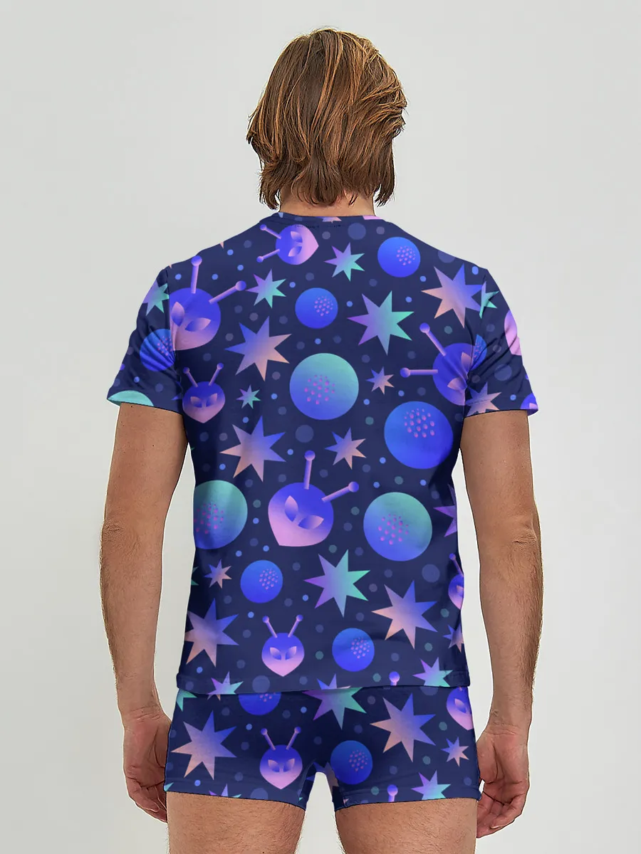 Мужские трусы с футболкой / Космический микс