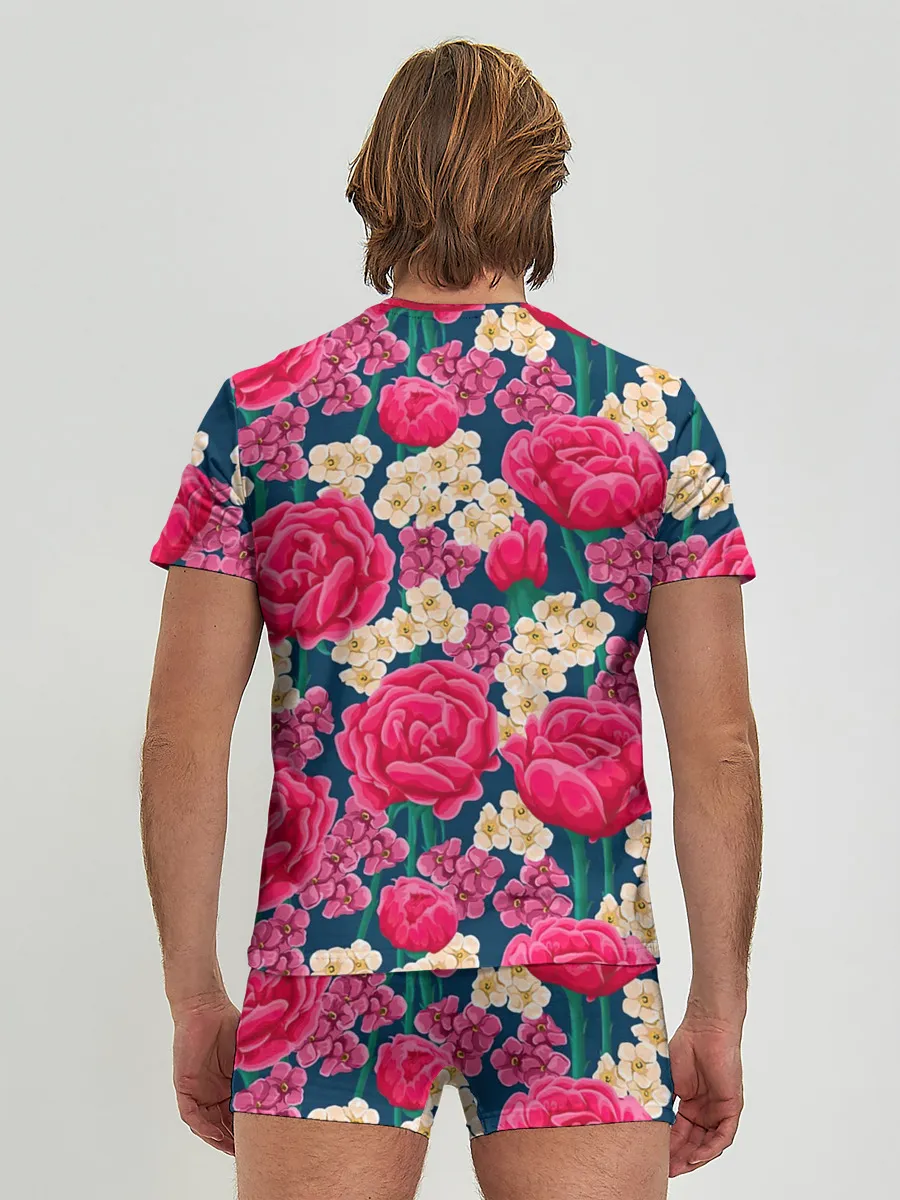 Мужские трусы с футболкой / Поле роз