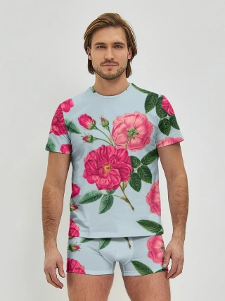 Мужские трусы с футболкой / Чайная роза