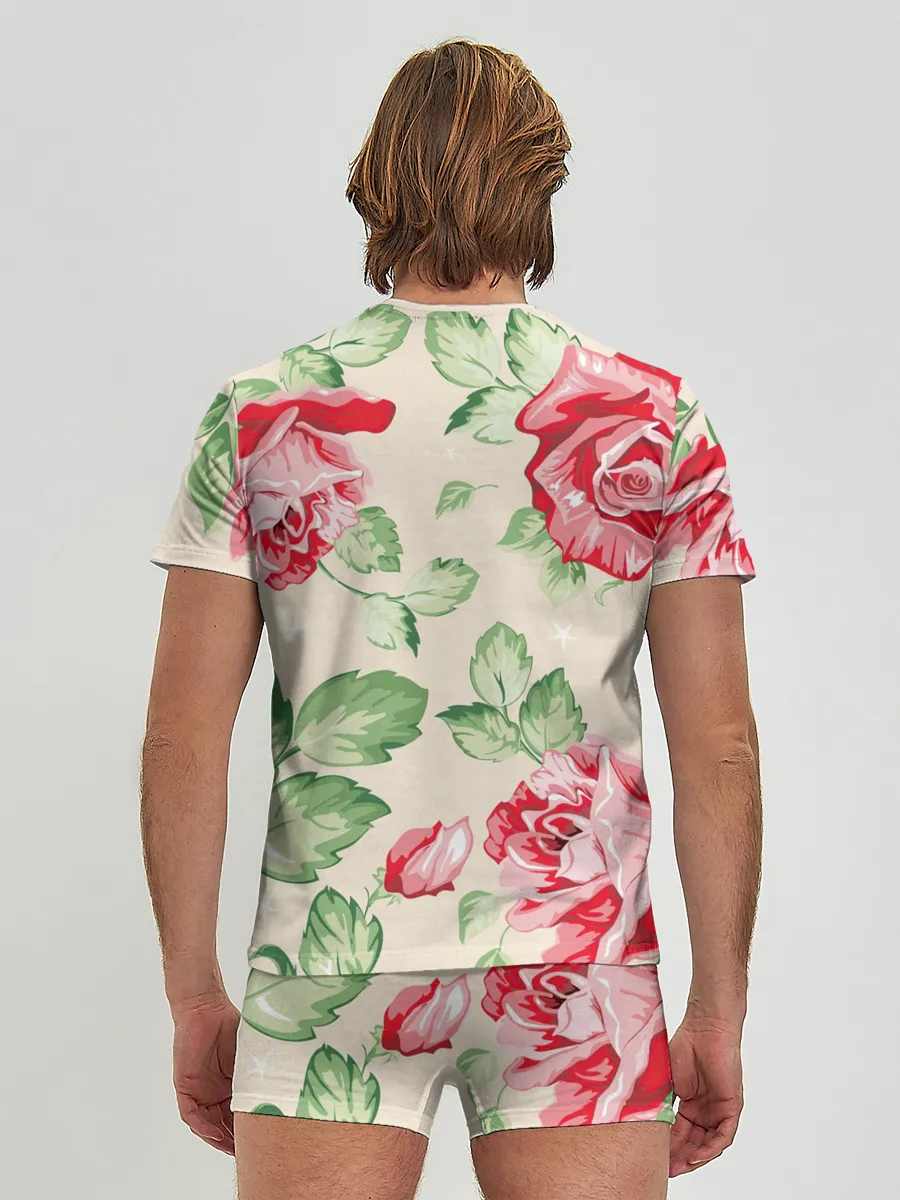 Мужские трусы с футболкой / Розы