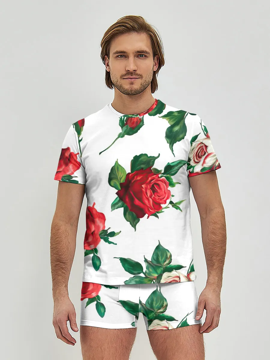 Мужские трусы с футболкой / Розы