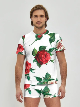 Мужские трусы с футболкой / Розы