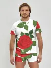 Мужские трусы с футболкой / Большие розы