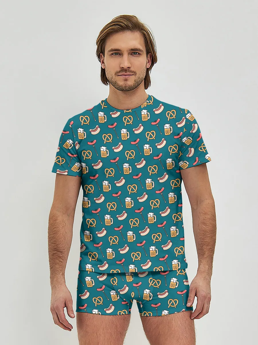 Мужские трусы с футболкой / Узор для Октоберфеста