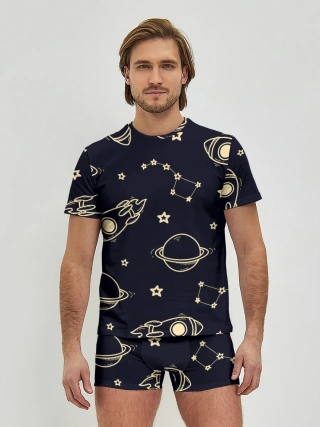 Мужские трусы с футболкой / космос