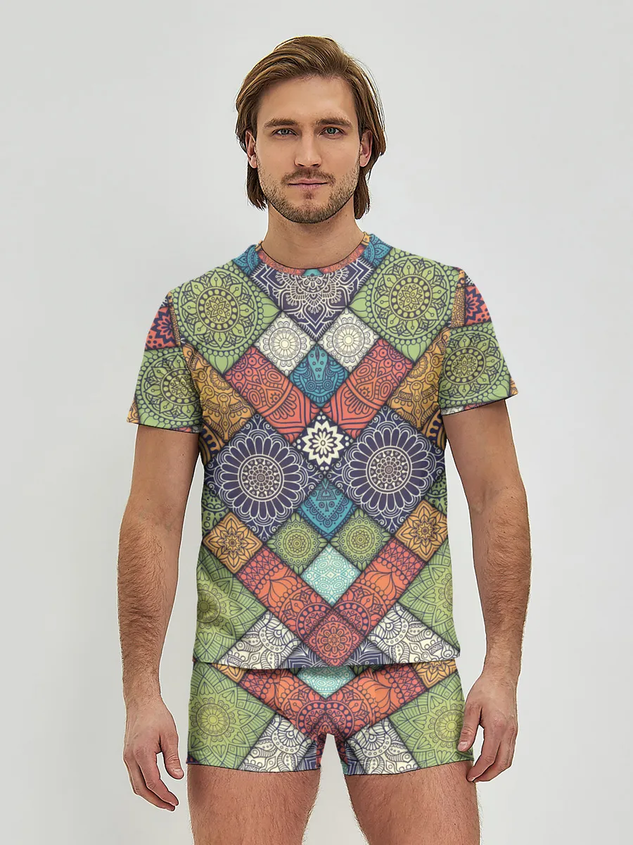 Мужские трусы с футболкой / ЛОСКУТНАЯ ВЫШИВКА