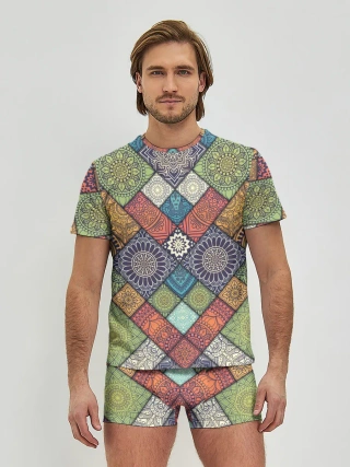 Мужские трусы с футболкой / ЛОСКУТНАЯ ВЫШИВКА