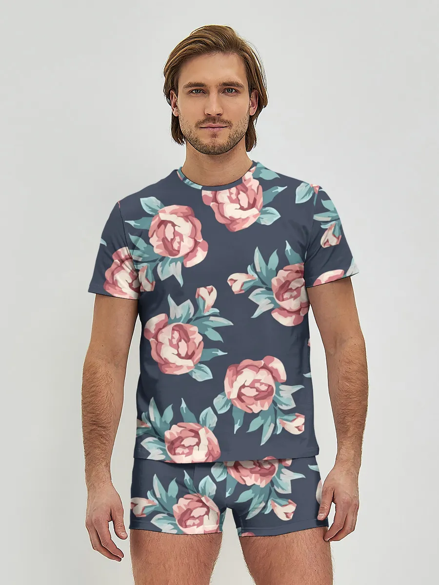 Мужские трусы с футболкой / Розы