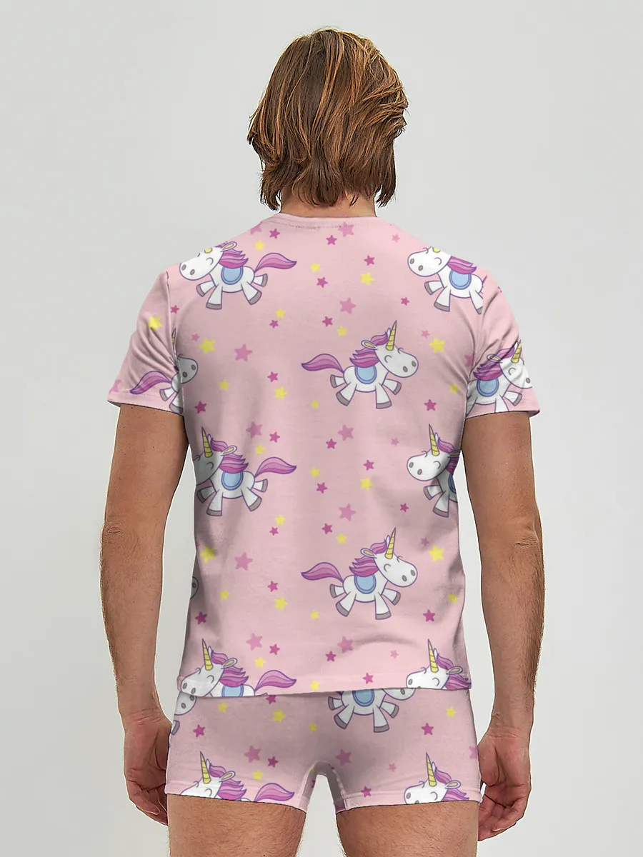 Мужские трусы с футболкой / Единороги | Звёздочки