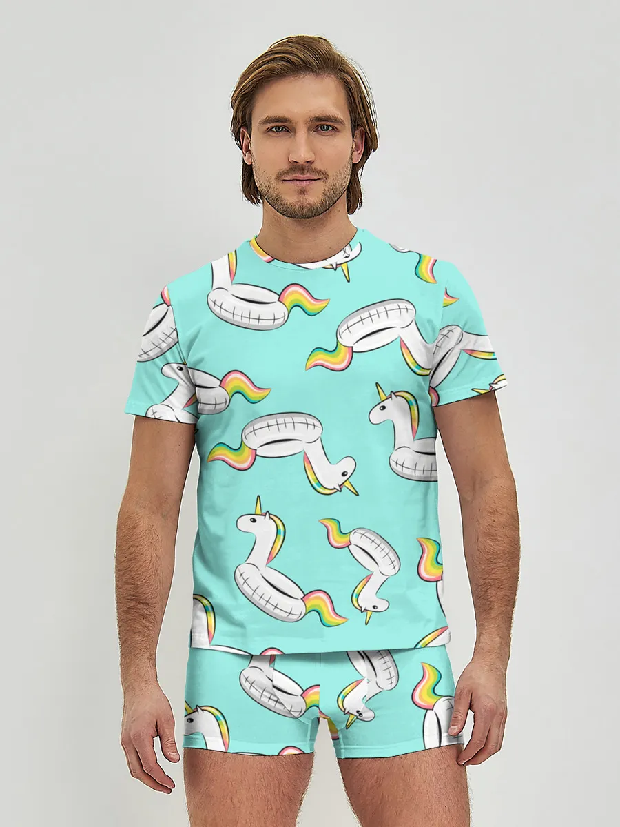 Мужские трусы с футболкой / Единорог | Круг