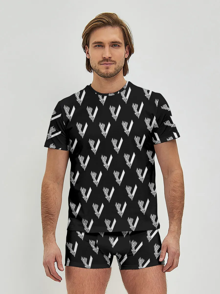 Мужские трусы с футболкой / Викинги Лого Паттерн | Vikings Pattern