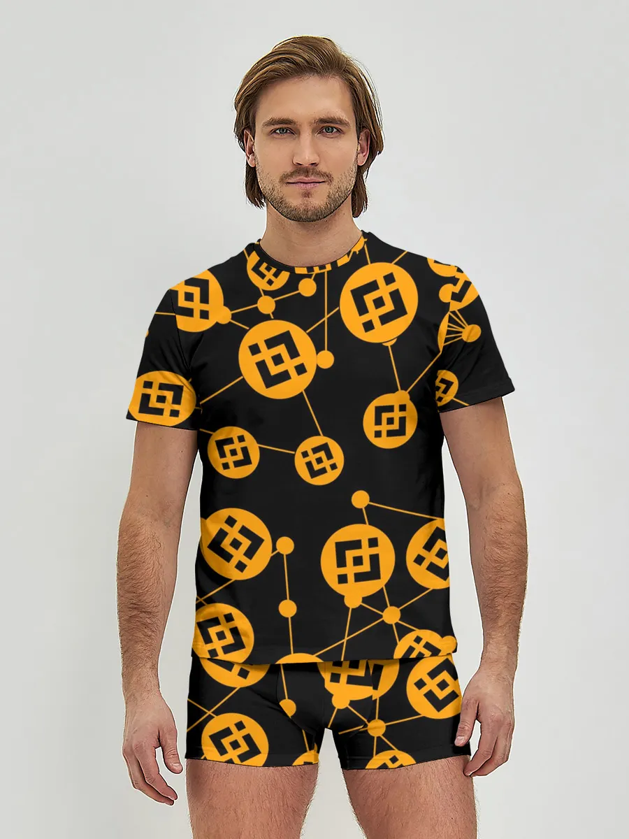 Мужские трусы с футболкой / BINANCE / БИНАНС / УЗОР