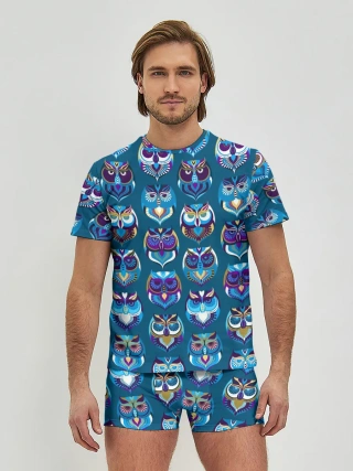 Мужские трусы с футболкой / Совы