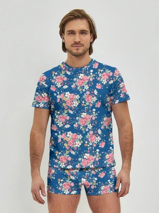 Мужские трусы с футболкой / Розы и Ромашки