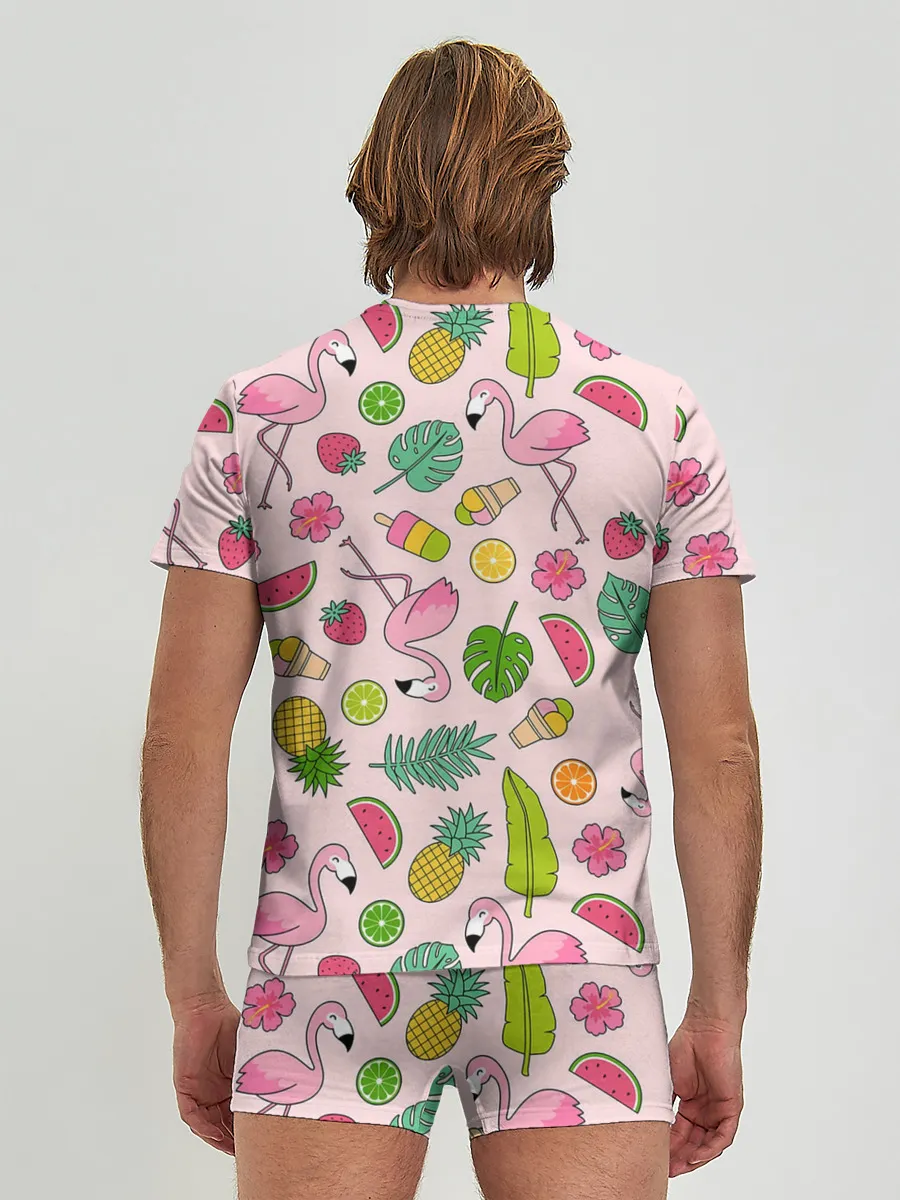 Мужские трусы с футболкой / Фламинго | Лето