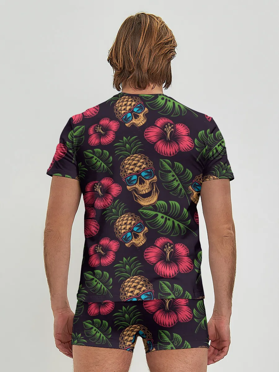 Мужские трусы с футболкой / Ананасовый череп