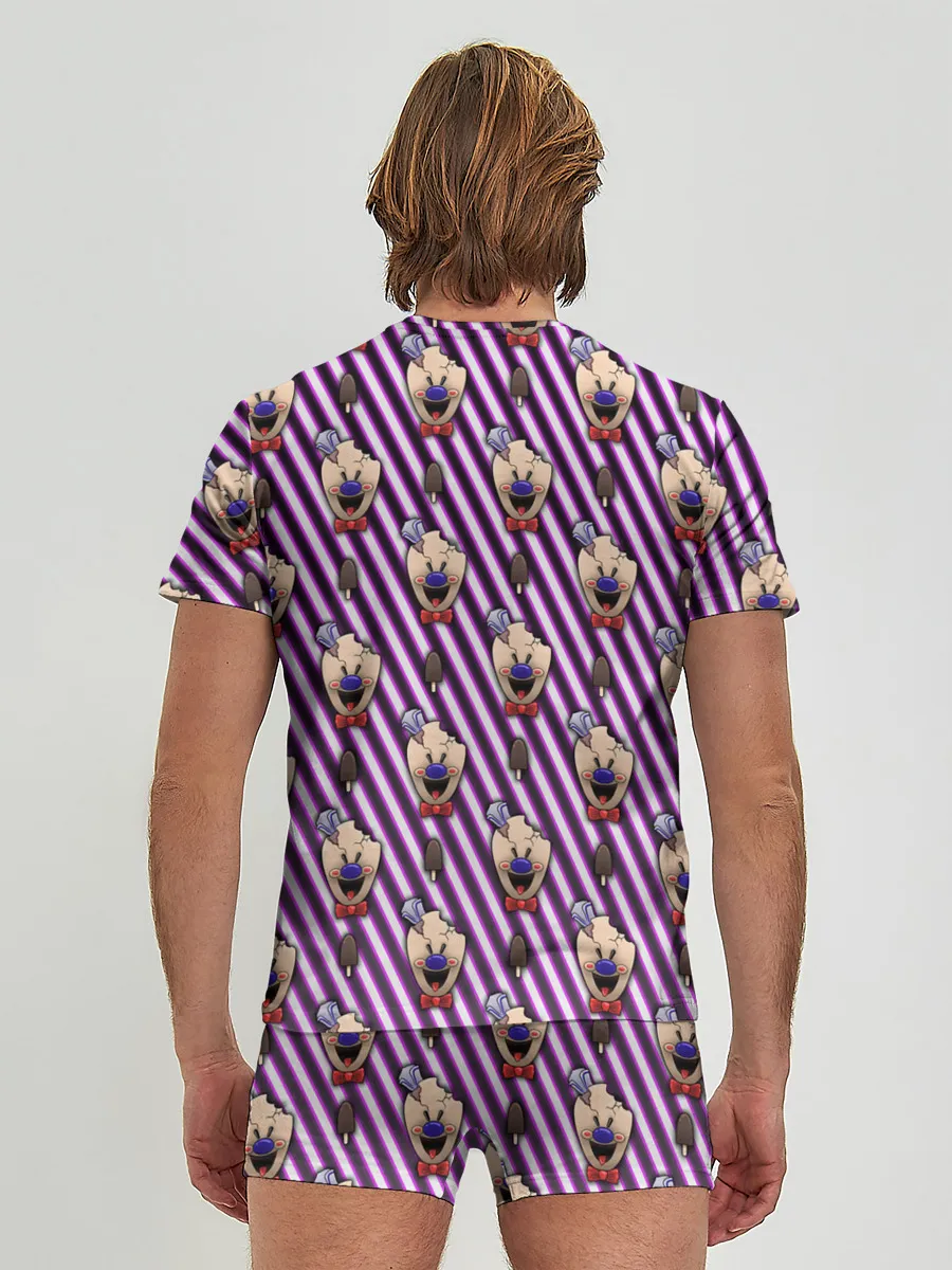 Мужские трусы с футболкой / ICE SCREAM розовый паттерн