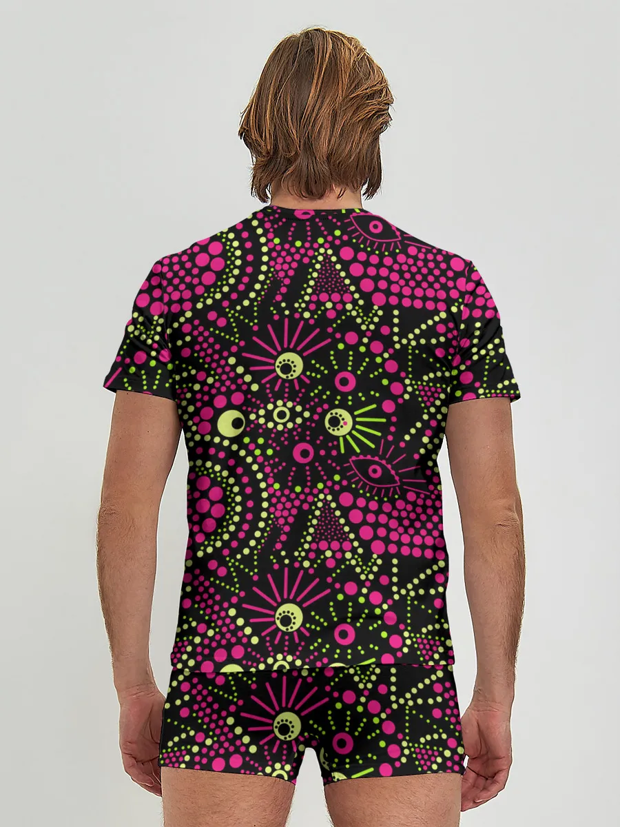 Мужские трусы с футболкой / Модный абстрактный узор