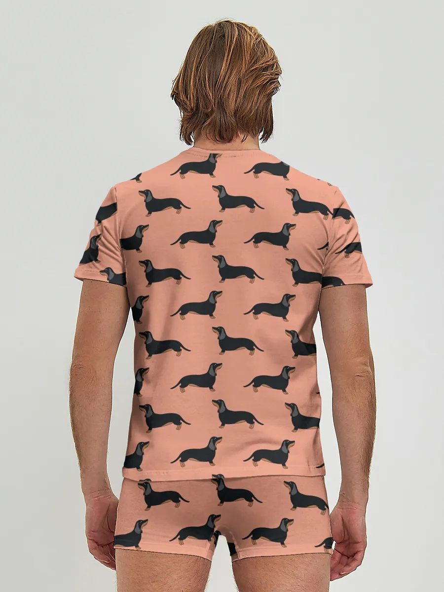 Мужские трусы с футболкой / Таксы паттерн