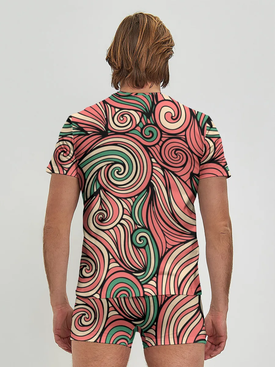 Мужские трусы с футболкой / Алые листья