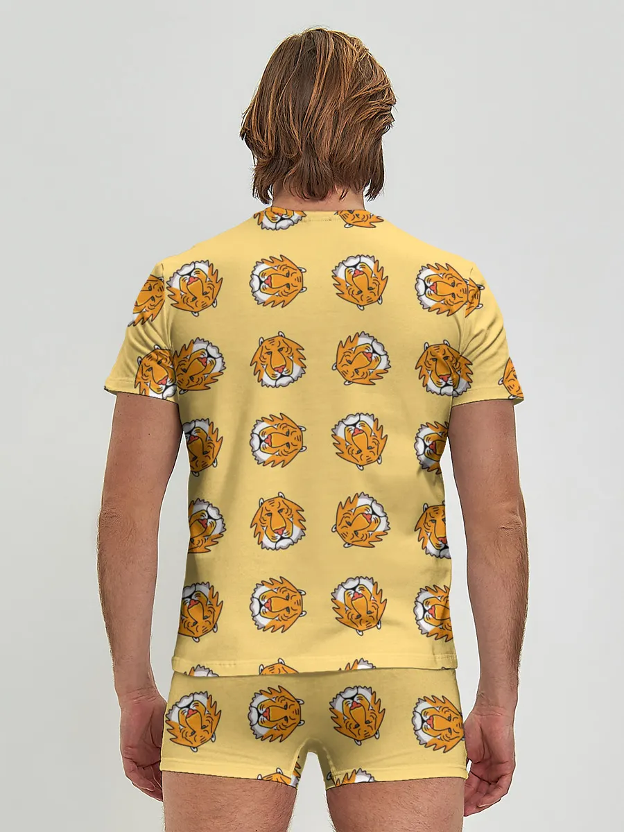 Мужские трусы с футболкой / Тигры паттерн
