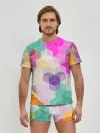 Мужские трусы с футболкой / Абстрактный разноцветный узор