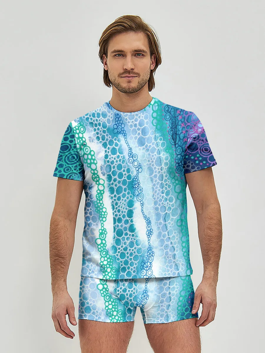 Мужские трусы с футболкой / Водопад красочной пены