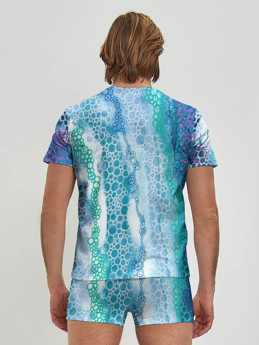 Мужские трусы с футболкой / Водопад красочной пены